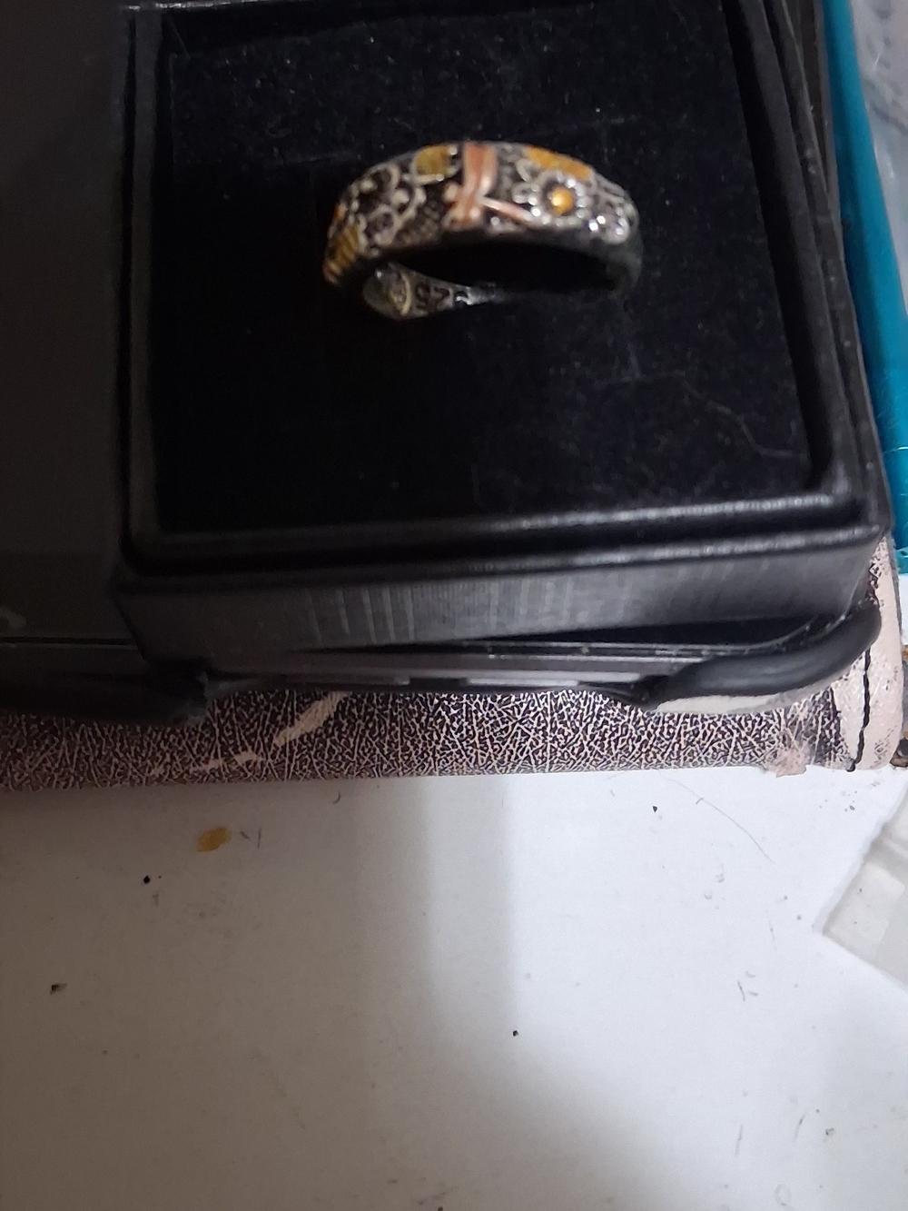 925 Sterling Silver Dragonfly Sunflower Ring 18K Gold Accent Band Size 6 8 NEW
